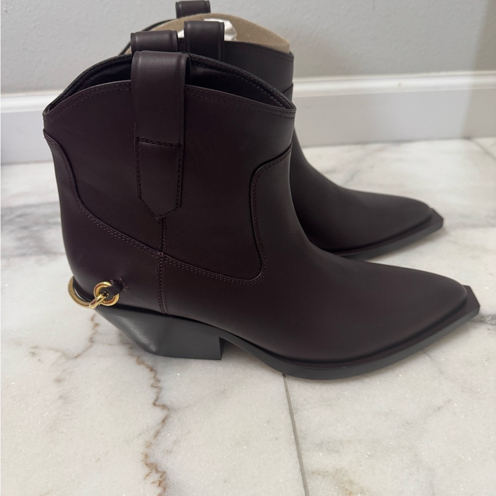 Zimmermann Dark Brown Leather Pointed Ankle Boots Duncan - Picture 3 of 6